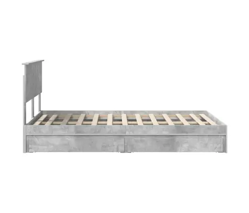 Voodi Raam Sahtliga Peaga Betoonhall 135 X 190 Cm Tehispuit