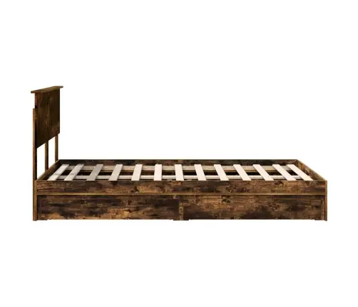 Laos Voodi Peaga Suitsetatud Tamm 135 X 190 Cm Tehispuit