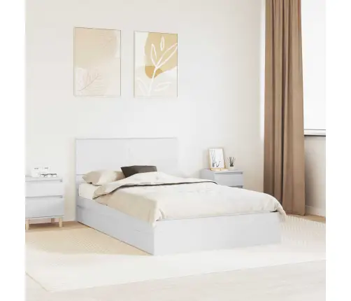 Glabāšanas Gulta Balts 120 X 190 Cm Inženierijas Koks Vidaxl