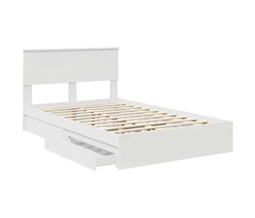 Glabāšanas Gulta Balts 120 X 190 Cm Inženierijas Koks Vidaxl