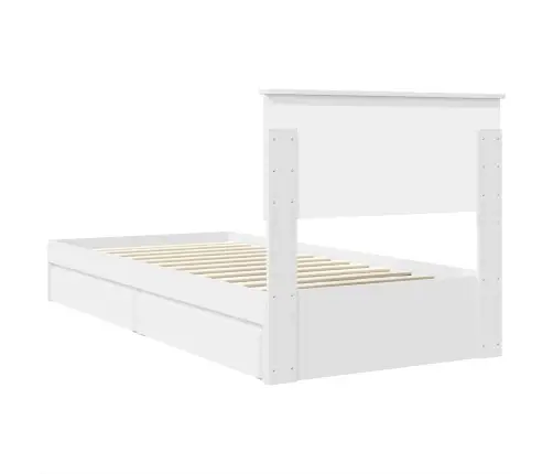 Glabāšanas Gulta Balts 100 X 200 Cm Inženierijas Koks Vidaxl