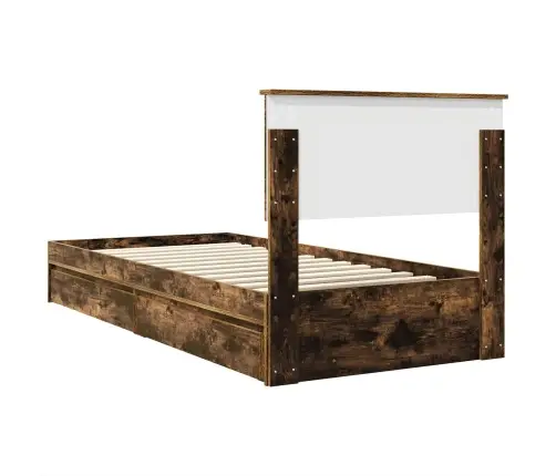 Glabāšanas Gulta Dūmaka Ozols 100 X 200 Cm Inženierijas Koks Vidaxl