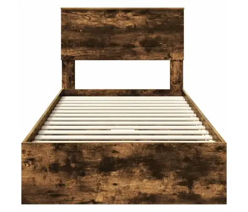 Glabāšanas Gulta Dūmaka Ozols 100 X 200 Cm Inženierijas Koks Vidaxl