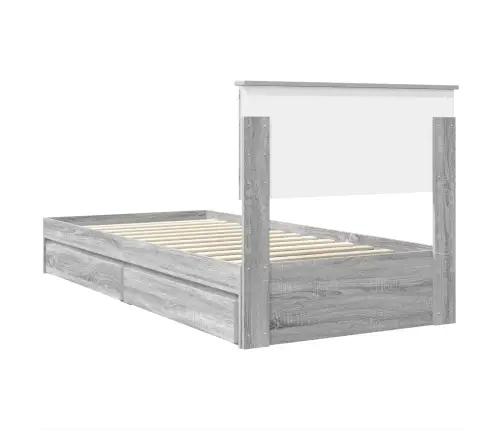 Glabāšanas Gulta Pelēks Sonoma 100 X 200 Cm Inženierijas Koks Vidaxl