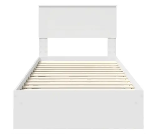 Glabāšanas Gulta Balts 90 X 190 Cm Inženierijas Koks Vidaxl