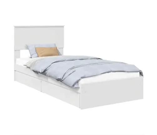 Glabāšanas Gulta Balts 90 X 190 Cm Inženierijas Koks Vidaxl