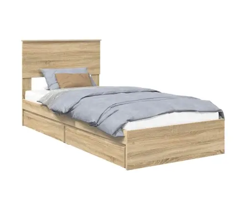 Saugos Lova Sonoma Ąžuolas 90 X 190 Cm Apdirbta Mediena