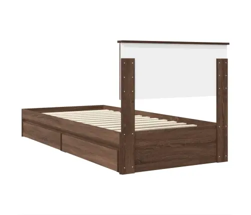 Glabāšanas Gulta Brūns Ozols 90 X 190 Cm Inženierijas Koks Vidaxl