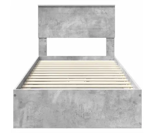 Saugos Lova Betono Pilka 90 X 200 Cm Apdirbta Mediena