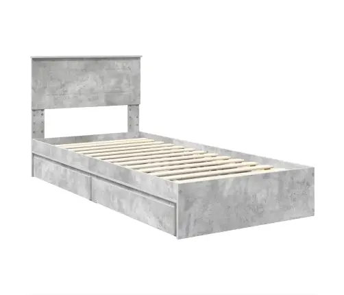 Laos Voodi Peaga Sahtliga Betoonhall 70 X 190 Cm Tehispuit