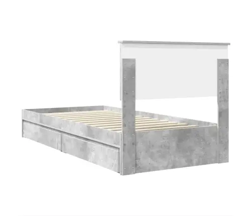 Laos Voodi Peaga Sahtliga Betoonhall 70 X 190 Cm Tehispuit