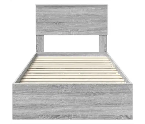 Glabāšanas Gulta Pelēks Sonoma 75 X 190 Cm Inženierijas Koks Vidaxl