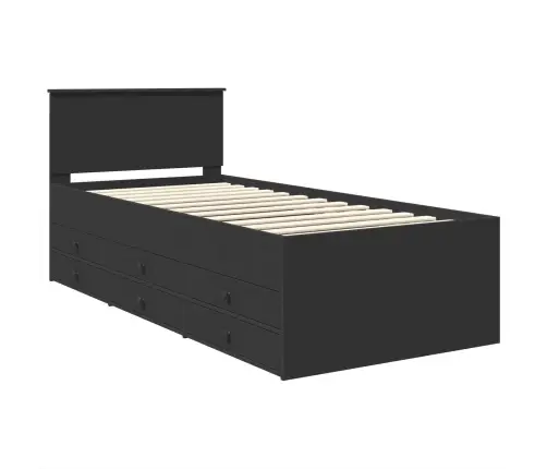 Diena Gulta Ar Atvilktni Melna 100 X 200 Cm Inženierijas Koks Vidaxl