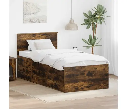 Diena Gulta Dūmu Ozols Un Melns 100 X 200 Cm Inženierijas Koks Vidaxl