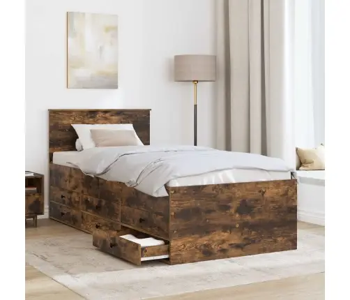 Diena Gulta Dūmu Ozols Un Melns 100 X 200 Cm Inženierijas Koks Vidaxl