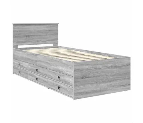 Diena Gulta Ar Atvilktni Pelēks Sonoma Un Melns 100 X 200 Cm Vidaxl