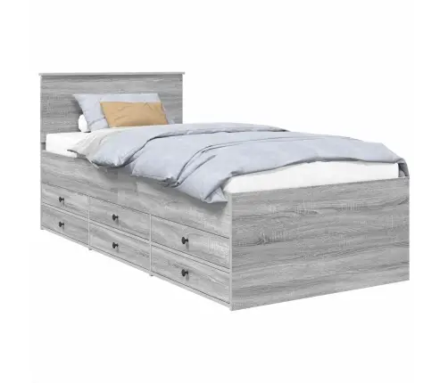 Diena Gulta Ar Atvilktni Pelēks Sonoma Un Melns 100 X 200 Cm Vidaxl