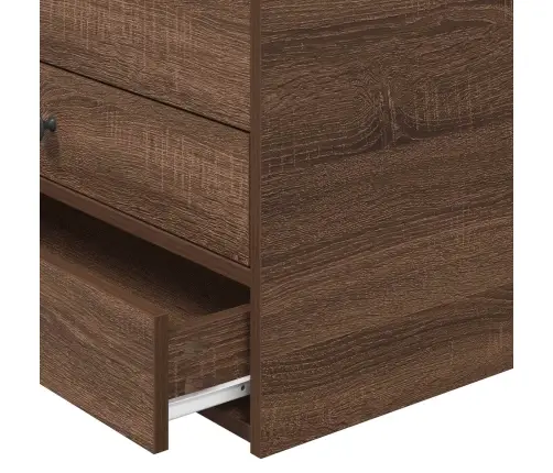 Diena Gulta Brūns Ozols Un Melns 100 X 200 Cm Inženierijas Koks Vidaxl