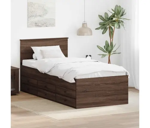 Diena Gulta Brūns Ozols Un Melns 100 X 200 Cm Inženierijas Koks Vidaxl