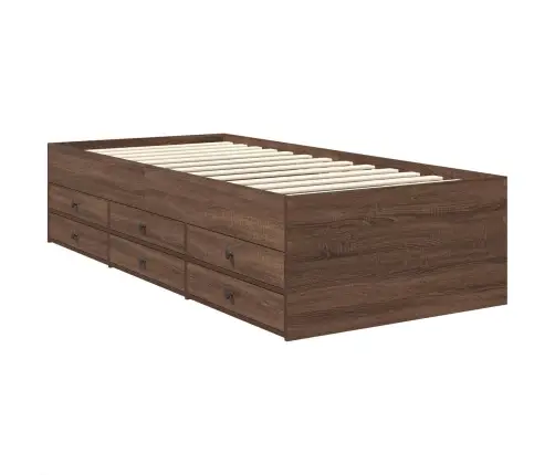 Diena Gulta Brūns Ozols Un Melns 100 X 200 Cm Inženierijas Koks Vidaxl