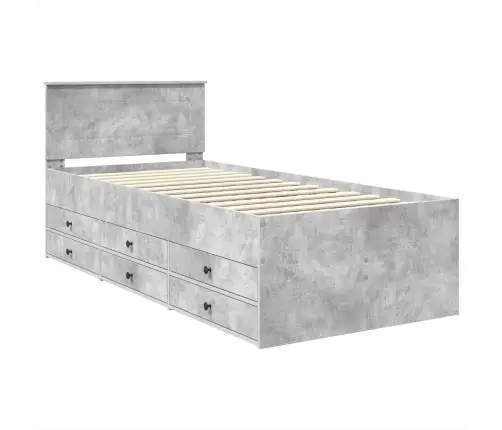 Diena Gulta Ar Atvilktni Betona Pelēks Un Melns 90 X 190 Cm Vidaxl