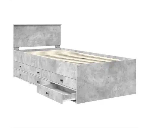 Diena Gulta Ar Atvilktni Betona Pelēks Un Melns 90 X 190 Cm Vidaxl