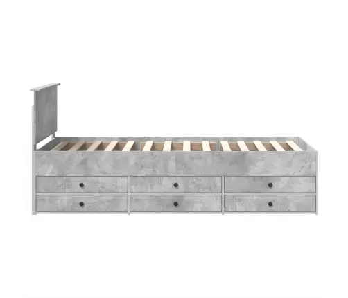 Diena Gulta Ar Atvilktni Betona Pelēks Un Melns 90 X 190 Cm Vidaxl