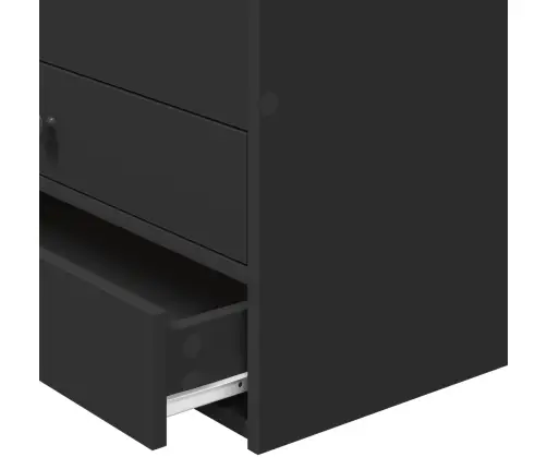 Diena Gulta Ar Atvilktni Melna 90 X 200 Cm Inženierijas Koks Vidaxl