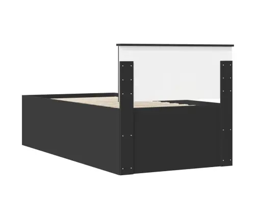 Diena Gulta Ar Atvilktni Melna 90 X 200 Cm Inženierijas Koks Vidaxl