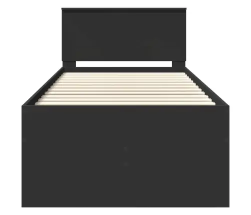 Diena Gulta Ar Atvilktni Melna 90 X 200 Cm Inženierijas Koks Vidaxl