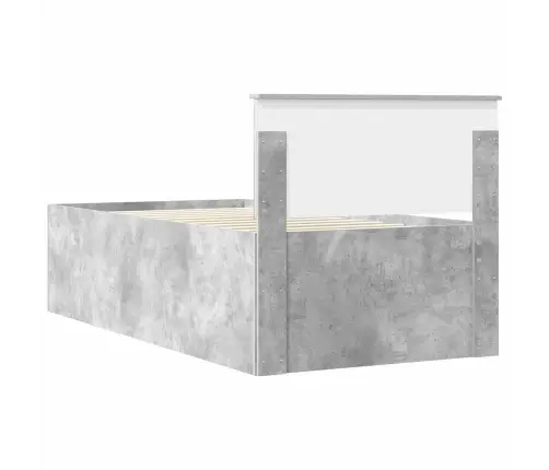 Dienos Lova Betono Pilka Ir Juoda 90 X 200 Cm Apdirbta Mediena