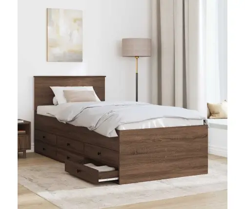 Diena Gulta Brūns Ozols Un Melns 90 X 200 Cm Inženierijas Koks Vidaxl