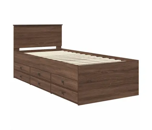 Diena Gulta Brūns Ozols Un Melns 90 X 200 Cm Inženierijas Koks Vidaxl