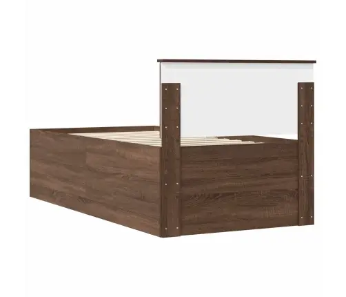 Diena Gulta Brūns Ozols Un Melns 90 X 200 Cm Inženierijas Koks Vidaxl