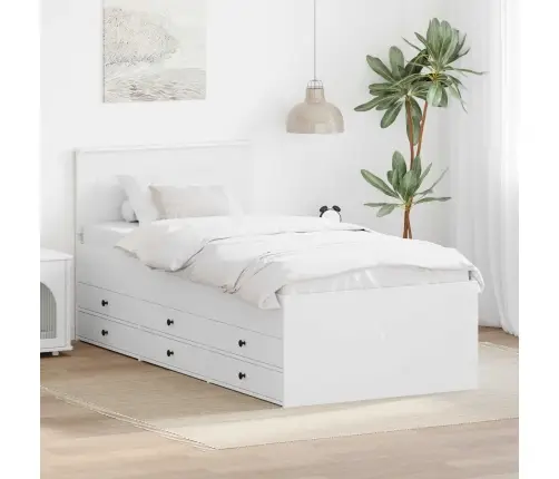 Päevavoodi Sahtliga Peaga Valge Ja Must 75 X 190 Cm Tehispuit