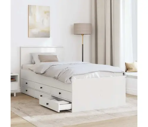 Päevavoodi Sahtliga Peaga Valge Ja Must 75 X 190 Cm Tehispuit