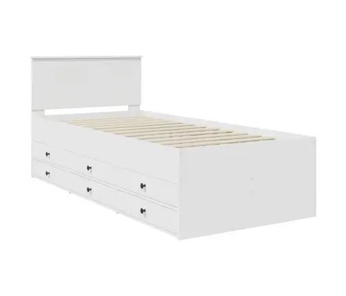 Päevavoodi Sahtliga Peaga Valge Ja Must 75 X 190 Cm Tehispuit