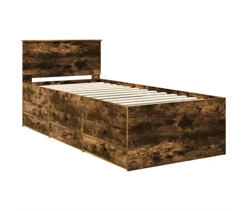 Diena Gulta Dūmu Ozols Un Melns 75 X 190 Cm Inženierijas Koks Vidaxl