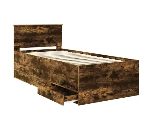 Diena Gulta Dūmu Ozols Un Melns 75 X 190 Cm Inženierijas Koks Vidaxl