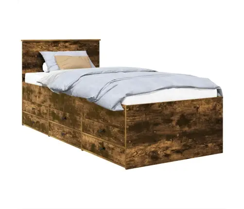 Diena Gulta Dūmu Ozols Un Melns 75 X 190 Cm Inženierijas Koks Vidaxl