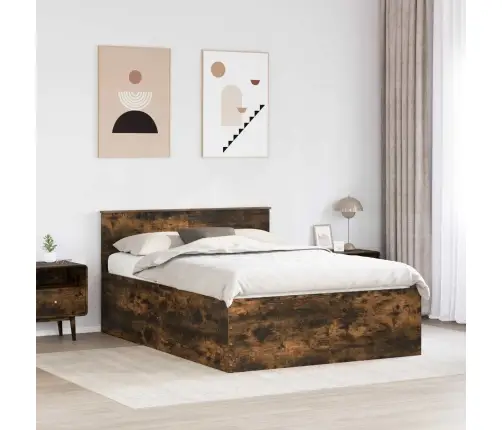 Gultas Rāmis Dūmaka Ozols 160 X 200 Cm Inženierijas Koks Vidaxl