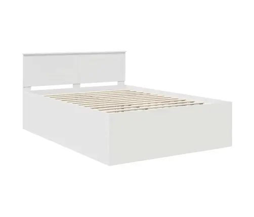 Gultas Rāmis Balts 150 X 200 Cm Inženierijas Koks Vidaxl