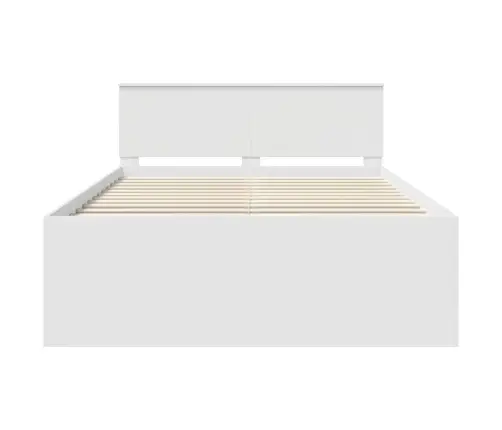 Gultas Rāmis Balts 150 X 200 Cm Inženierijas Koks Vidaxl