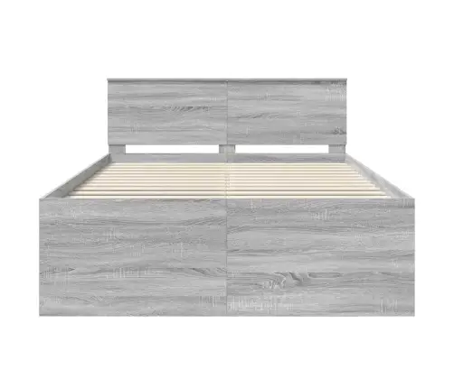 Gultas Rāmis Pelēks Sonoma 150 X 200 Cm Inženierijas Koks Vidaxl