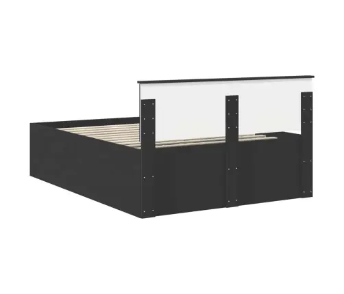 Lovos Rėmas Su Galvūgalio Juoda 140 X 200 Cm Apdirbta Mediena