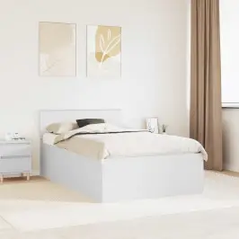 Gultas Rāmis Balts 120 X 190 Cm Inženierijas Koks Vidaxl