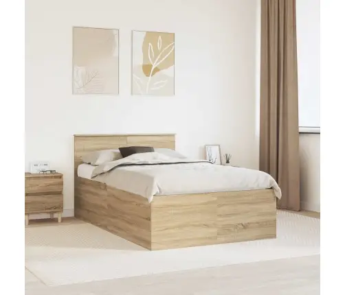 Gultas Rāmis Sonoma Ozols 120 X 190 Cm Inženierijas Koks Vidaxl