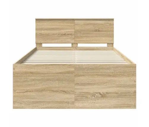 Gultas Rāmis Sonoma Ozols 120 X 190 Cm Inženierijas Koks Vidaxl