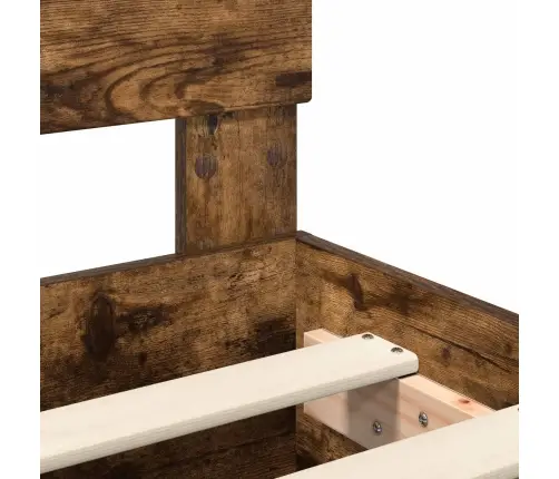 Gultas Rāmis Dūmaka Ozols 120 X 190 Cm Inženierijas Koks Vidaxl