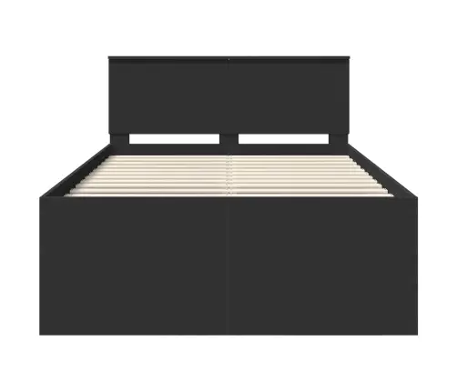 Voodi Raam Peaga Must 120 X 200 Cm Tehispuit